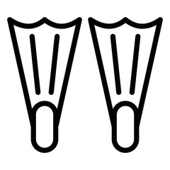 Diving flippers icon in outline style. Editable stroke. © OpaDesign
