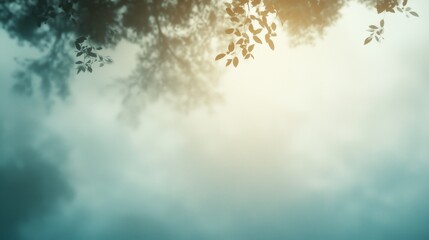 Serene Natural Background with Soft Light and Gentle Leaves for Tranquil Atmosphere