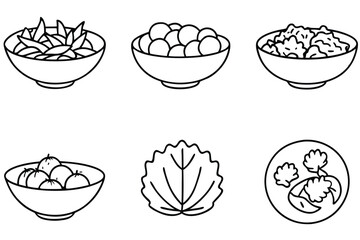salad line art artistic depiction of garden fresh produce