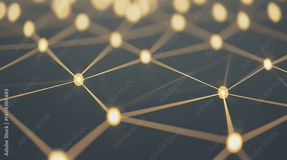Poster abstract network of interconnected nodes.
