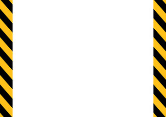 黄色と黒のストライプ柄の警告テープ・フレーム背景