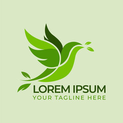 Fototapeta premium Green Hummingbird Nature Logo
