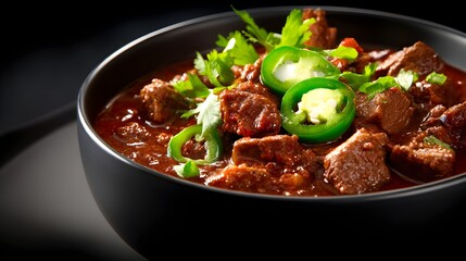 Fototapeta premium A Bowl Of Stew With Meat And Vegetables In It (ai image)