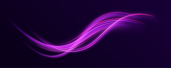 A wave of neon light spirals forward, mimicking the motion of a rotating cable or pulse line. The vibrant glow adds energy to the design. Perfect for abstract tech visuals.