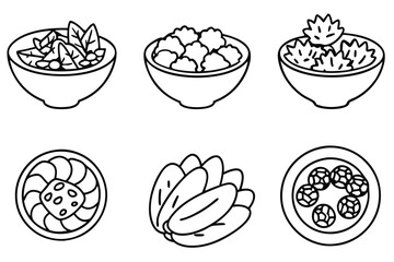 salad line art nature inspired vegetable line drawing design
