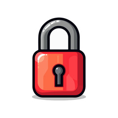 Secure Red Padlock Icon Safety, Privacy, and Protection Symbol