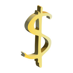 3d dollar currency symbol. Single element for design