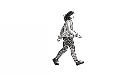 Fototapeta premium Simple illustration of person walking