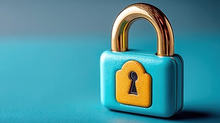 Fototapeta premium Sturdy padlock representing security and safety with a simple yet strong design on a neutral background