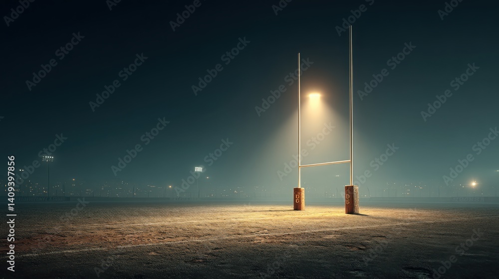 Poster a street light casting a bright glow in the darkness creating a sense of security and navigation in 