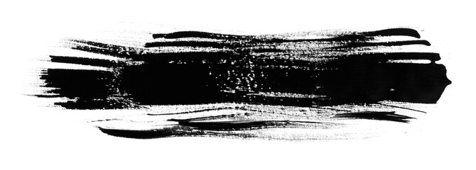 Wide expressive grunge black ink brush texture stroke
