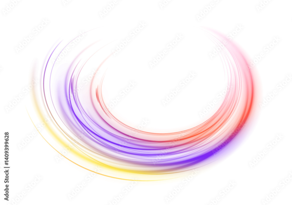 Poster fire and light paths twist and swirl in transparent png format. optic fiber-like glowing curves add 