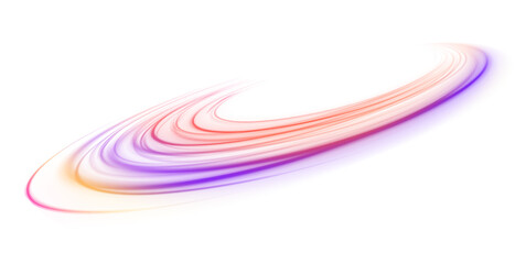 Abstract background of neon curved lines and light rays on white background PNG. Sport car is made of polygons, lines and connected dots.	