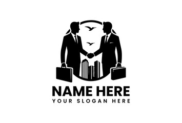 Bold Businessmen Handshake Graphic. Professional Partnership Design