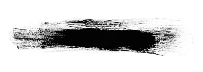 Thin dry brush stroke with faded black paint texture