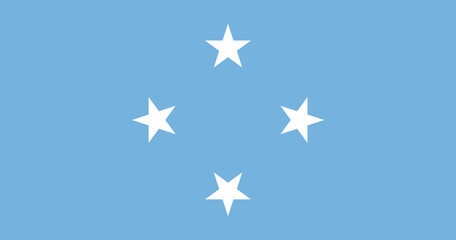 Official state Flag of the Micronesia. Civil flag of the Federated States of Micronesia. Oceania. Vector illustration