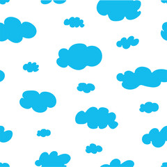 Cartoon Cloud Background &ndash; Cute White Clouds on Blue Sky