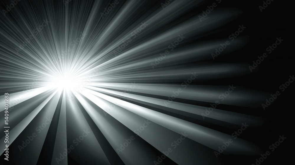 Poster light burst in the dark illuminating a concept of clarity and vision-led revenue in a dynamic and cr