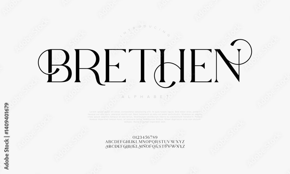 Poster elegant swash serif font vector for modern luxury branding and editorial design