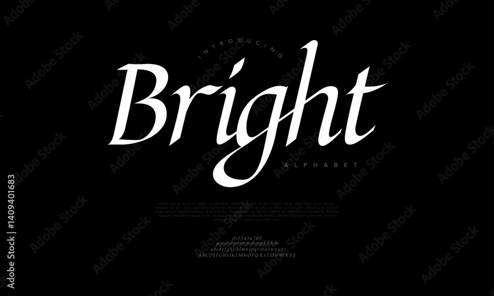 Poster modern elegant serif script font vector for magazine and branding use