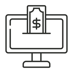 Saving outline icon, editable vector illustration and transparent graphic element. Isolated on white background