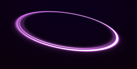 Glowing neon rings swirl through a dark space. Sparks and smoke enhance the magical energy flow. A perfect portal to a digital world.