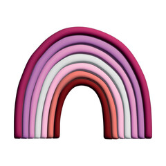 Fototapeta premium Colorful rainbow shape Lesbian pride flag Happy pride day LGBTQ community Pride Month Vector 3d clipart for posters, stickers, logo, cards