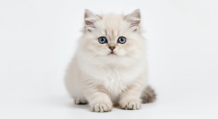 Adorable cream kitten studio shot