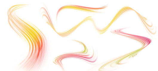 Abstract blue and yellow sparks trail on a transparent PNG background. Light streaks show rapid motion and vibrant energy. Great for tech visuals.