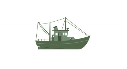 Obraz premium Fishing boat illustration graphics design