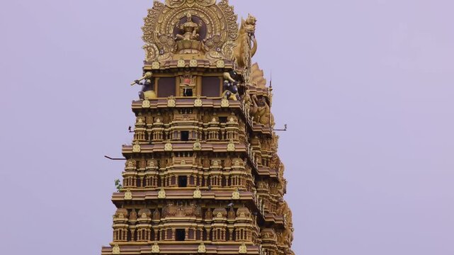 Facade of the Keerimalai Naguleswaram Temple, Jaffna, or Naguleswaram Shiwa Kovil. Thirutambaleswaram Kovil the most famous and revered Hindu temples in northern Sri Lanka. Temple Decorations