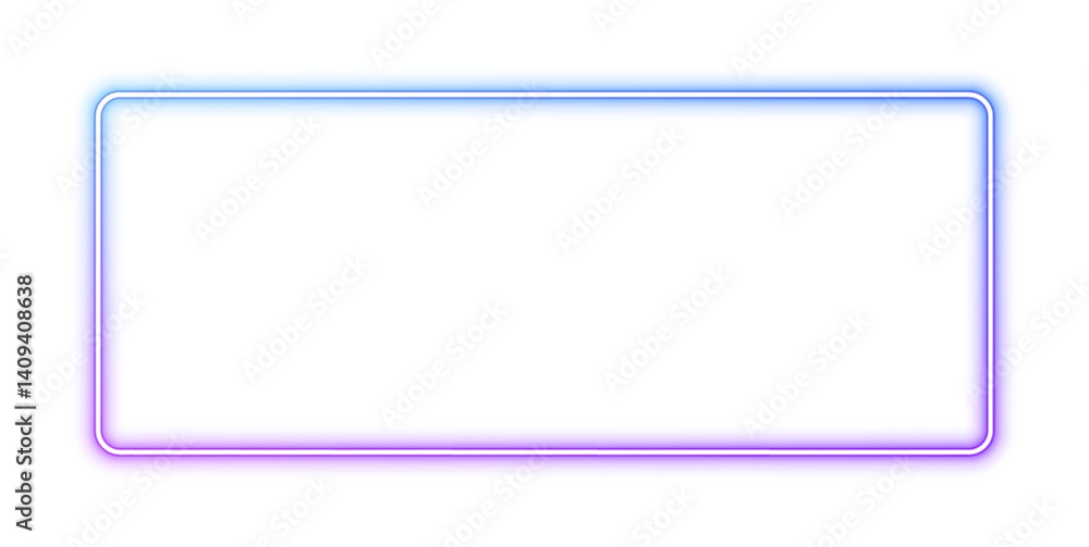 Poster square rectangular frame with two color neon motion graphics on isolated transparent background in p
