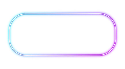 Illustration of neon electric style square frame. Neon glowing square frames, futuristic gradient colorful borders, modern vector decoration. Isolated on transparent background. PNG.	