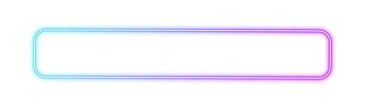 Square rectangular frame with two color neon motion graphics on isolated transparent background in PNG and vector format. Gradient aura, grain neon blob with noise effect PNG illustration. 