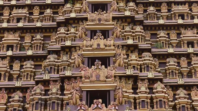 Facade of the Keerimalai Naguleswaram Temple, Jaffna, or Naguleswaram Shiwa Kovil. Thirutambaleswaram Kovil the most famous and revered Hindu temples in northern Sri Lanka. Temple Decorations