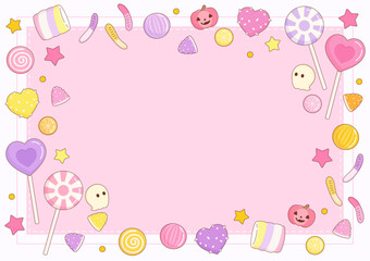 pink halloween candy party frame 2