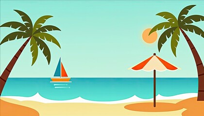 Fototapeta premium Tropical Beach Paradise Summer Vacation Background