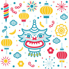 Naklejka premium Festive Asian-Inspired Design (1)