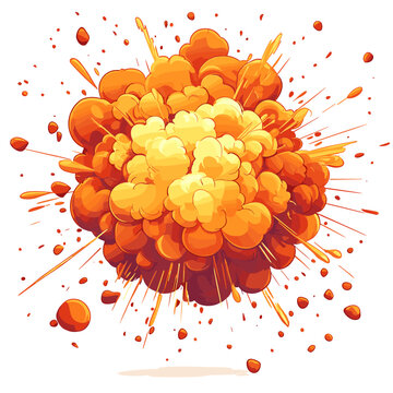Vector illustration of a cartoon explosion isolated on a white background
