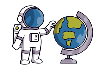 Astronaut Character With Globe