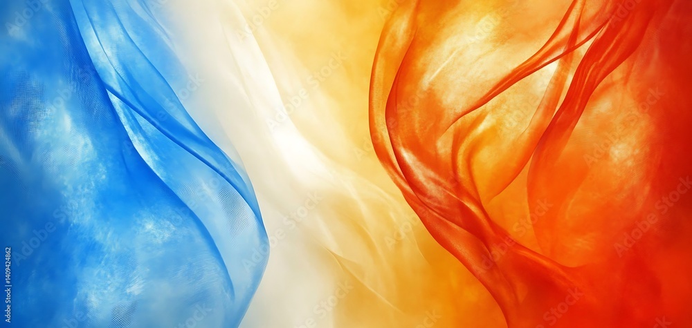 Aufkleber delicate colorful fabric waves abstract background with dynamic movement