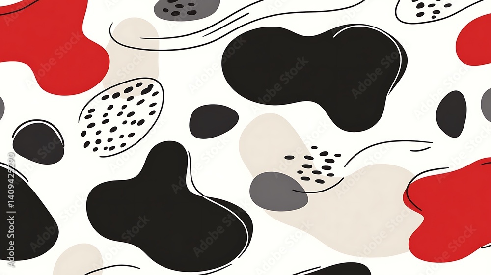 Poster abstract blob pattern with various shapes and colors.