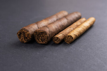 Cigars. Brown cigars from real tobacco leaves. Cigars from Cuba Havana