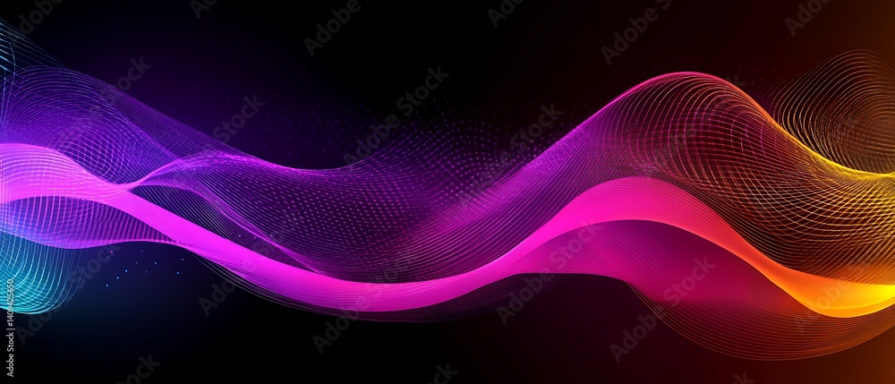 Aufkleber dynamic gradient waves illuminating a sleek modern abstract background