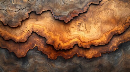 Obraz premium Textured Wood Grain Layers with Earth Tones for Background
