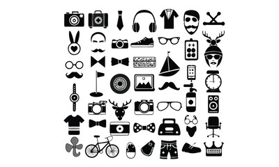 Hipster Icons Set Vintage
