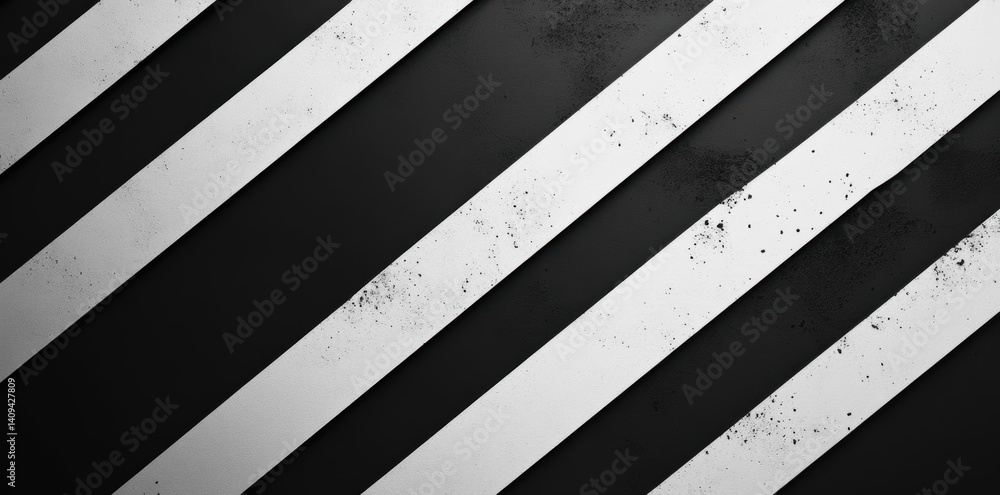 Poster black and white stripes pattern with angular abstraction aesthetic