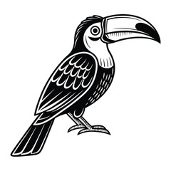 Fototapeta premium Toucan bird silhouette on a white background