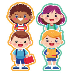 Happy kids ready for school