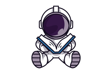 Astronaut Character Reading a Book